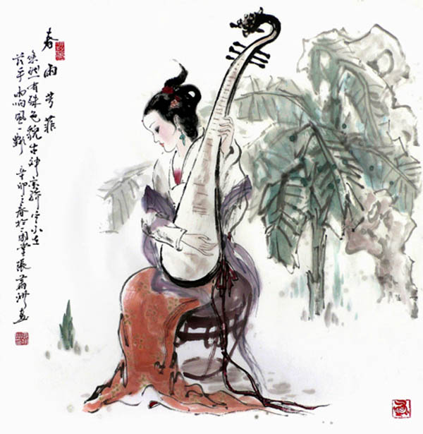 画家张翔洲作品欣赏-春雨芳菲