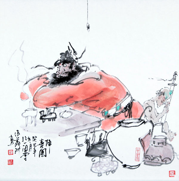 画家张翔洲作品欣赏-降喜图