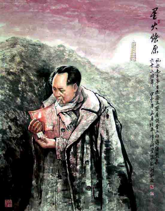 画家张翔洲作品欣赏-星火燎原