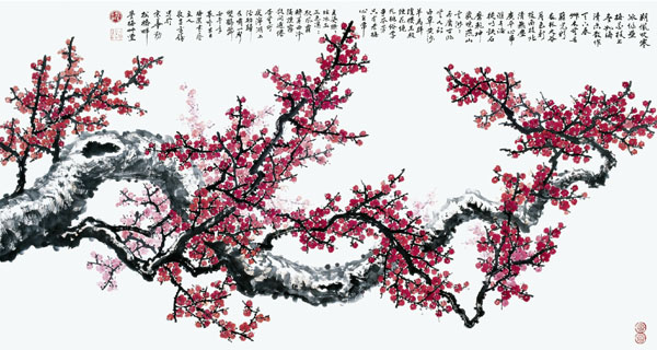 书画篆刻家方胜先生绘画作品欣赏-红梅