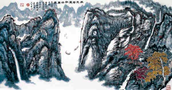 书画篆刻家方胜先生绘画作品欣赏-三峡天下壮