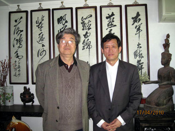 著名画家翟承海与导师杨力舟先生