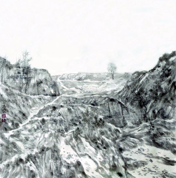 著名画家王爱忠山水画作品:小寒
