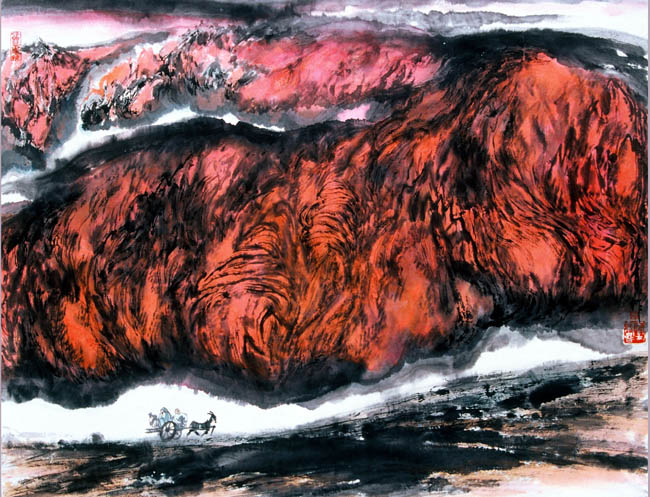 著名画家刘新贵作品:走过火焰山