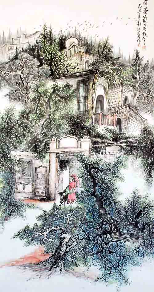 著名画家刘新贵作品:吐鲁番葡萄熟了