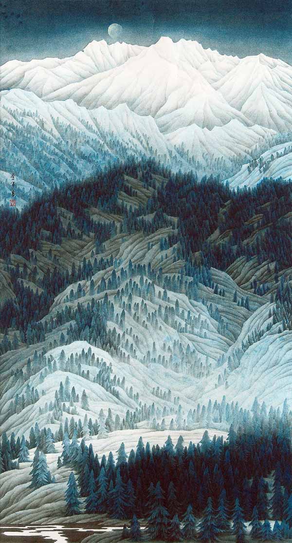 画家李军作品天山秋月