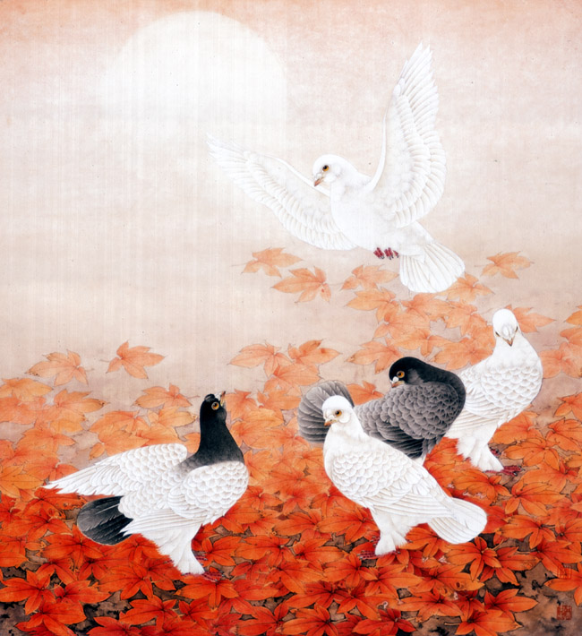 中国画家陈禾青先生作品欣赏:晚秋和风 100x75cm