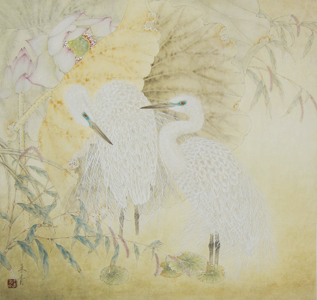 中国画家陈禾青先生作品欣赏:《晓雾》68cmX68cm