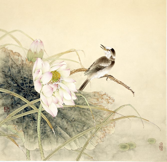 中国画家陈禾青先生作品欣赏:《清韵》66x66cm