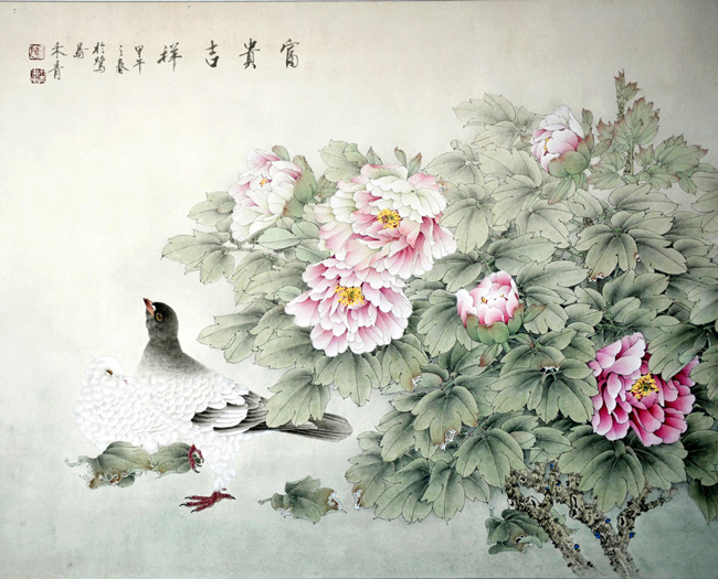 中国画家陈禾青先生作品欣赏:.富贵吉祥(局部)