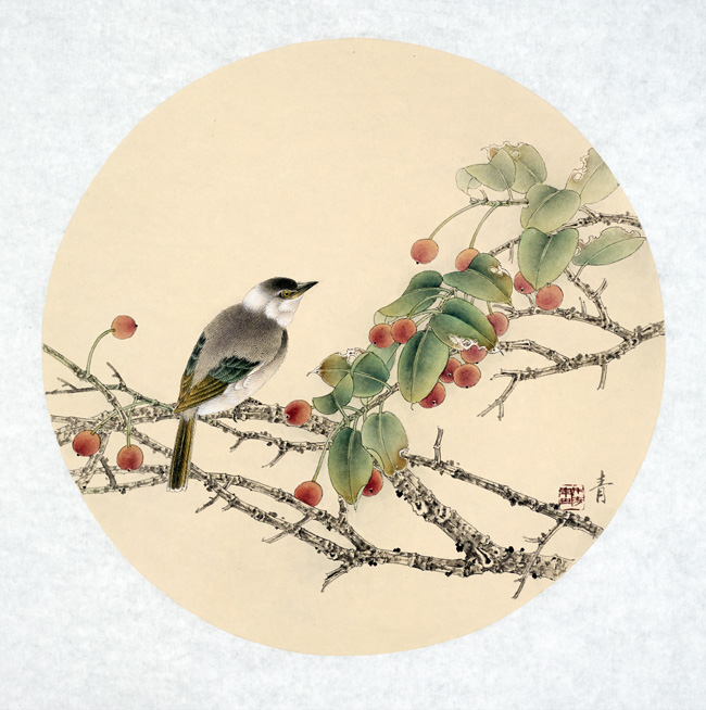 中国画家陈禾青先生作品欣赏:《秋华》40x40cm