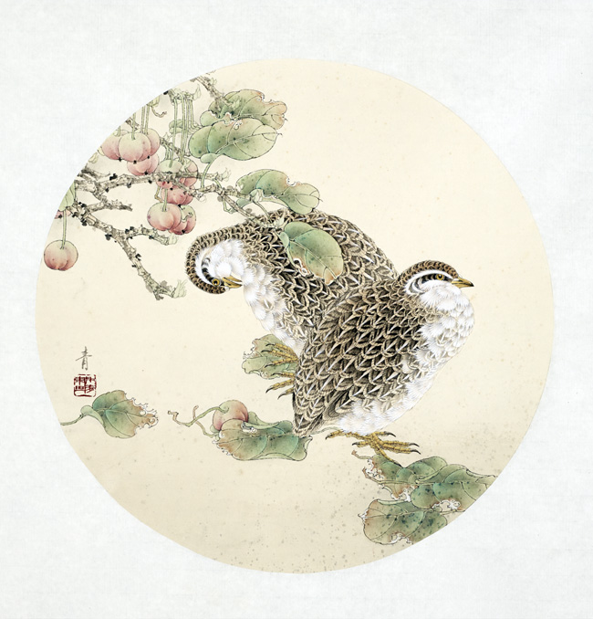 中国画家陈禾青先生作品欣赏:《暮秋》40x40cm