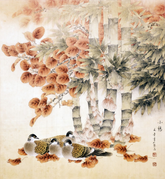 中国画家陈禾青先生作品欣赏:小憩 110x95cm