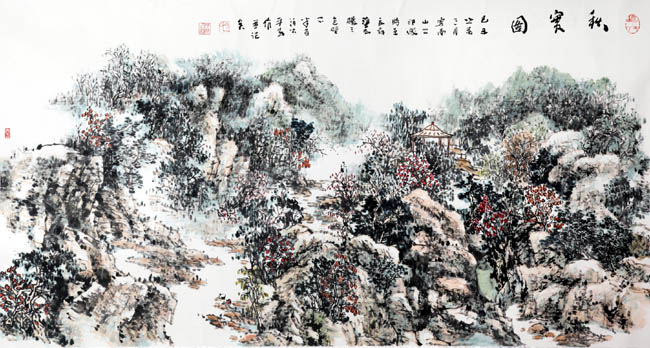 丁平安作品欣赏:秋实图 179cmX90cm