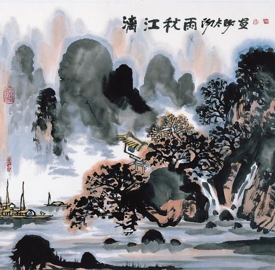 阳太阳山水画作品(中国山水画艺术网)