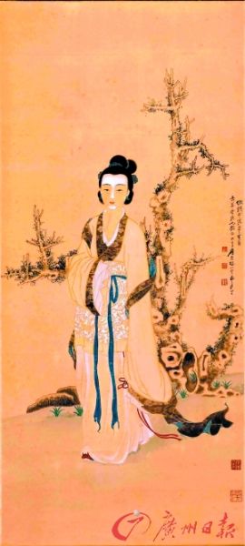 张大千《仿钱选仕女图》