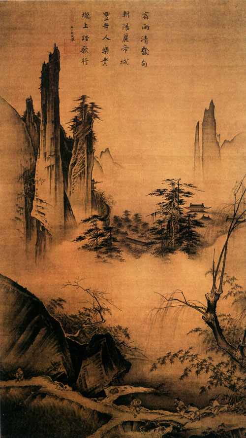马远-《踏歌图》（中国山水画艺术网）