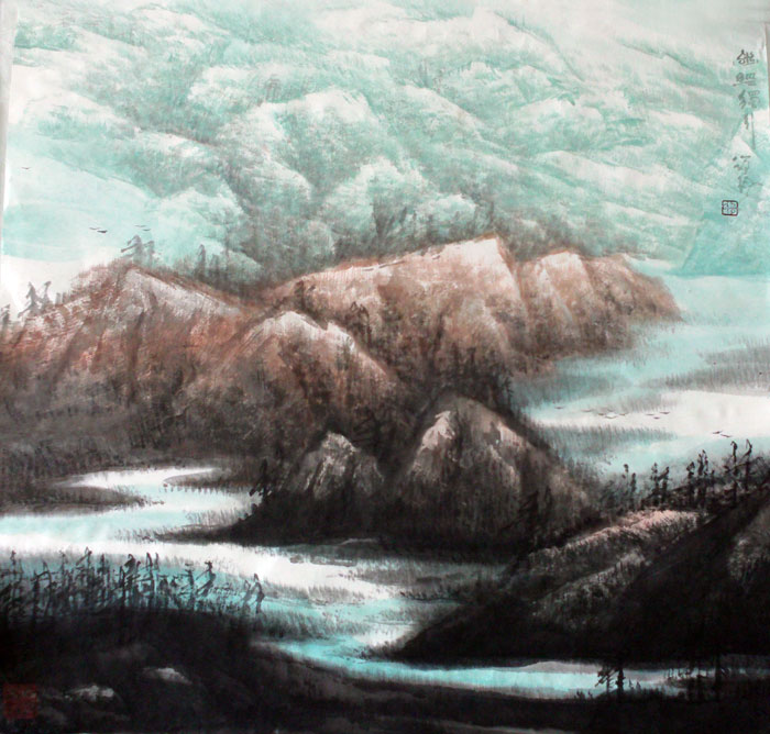 画家张筱玲作品选登-走在幽静(中国山水画艺术网编辑刊发)