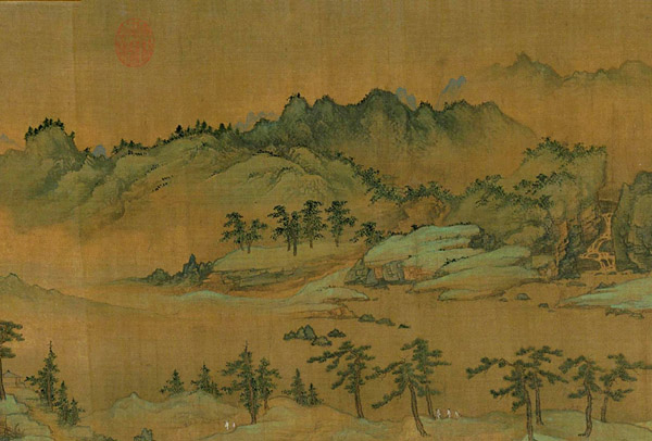 商琦《春山图》卷 元代(局部大图)
