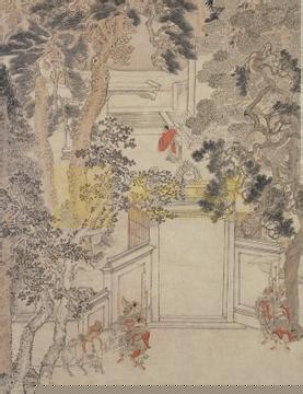 《延陵挂剑图》轴,明,张宏绘