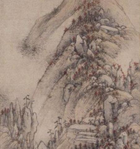 《万山秋色图》轴,明,宋旭
