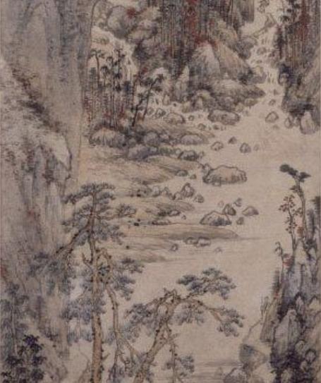 《万山秋色图》轴,明,宋旭