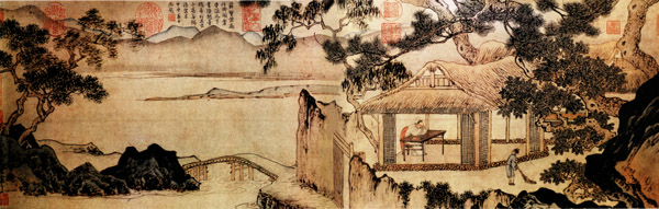 《春泉小隐图》卷,明,周臣