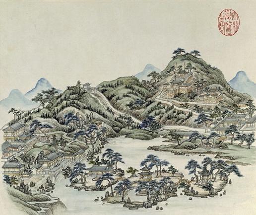 《燕山八景图》册(8开),清,张若澄