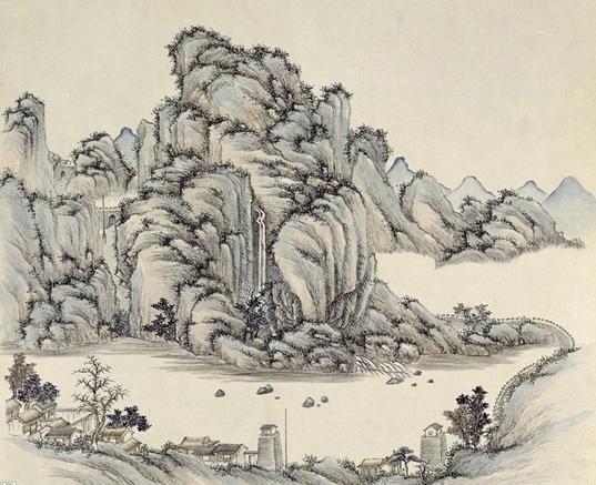 《燕山八景图》册(8开),清,张若澄