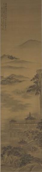 《仿郭忠恕山水楼阁图》轴,清,李寅