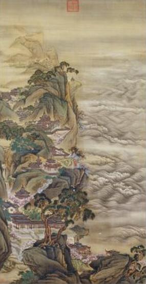 《仙山楼阁图》轴,清,高其佩