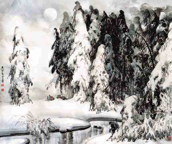 于志学先生作品-1984年雪漫兴安 118x14110-1984年雪漫兴安