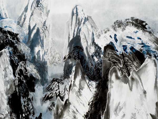 于志学先生作品-2002年黄山晓雪 局部
