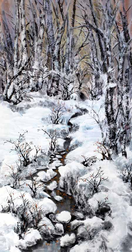 张军先生作品欣赏-桦林晨语 138×68 2011年