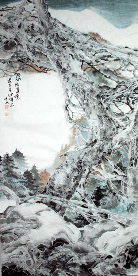 加宏杰先生作品欣赏-阿尔山真境 136x68 2012年
