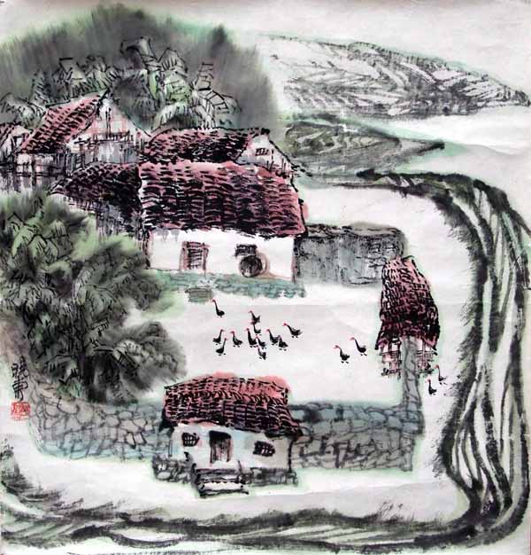 吴晓东先生作品欣赏-家园 1999年 生宣 50cm×50cm