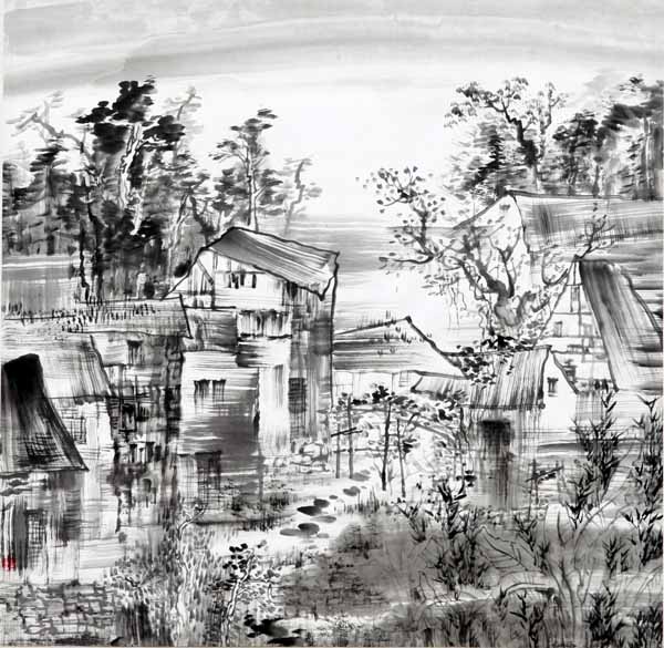 吴晓东先生作品欣赏-家园 2005年 生宣 68cm×68cm