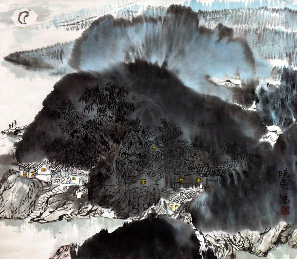 吴晓东先生作品欣赏-月朦胧 1996年 生宣 50cm×50cm