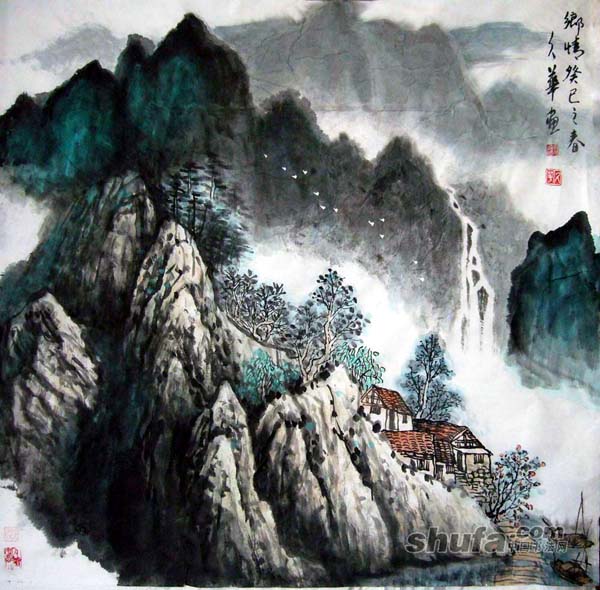 画家边久华作品-乡情