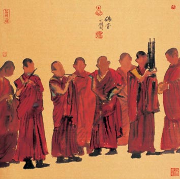 画家寇月朋清净世界系列《长寿歌》46X46