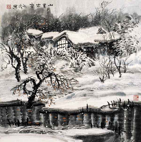 邹湘溪先生作品赏析-山里农家 68×68 2010年