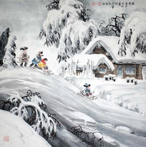 张家纯先生作品赏析-欢乐童年 68x68 2010年