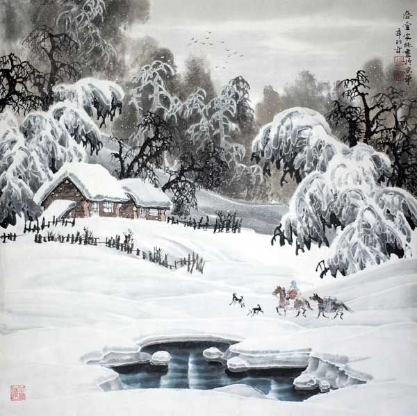 张家纯先生作品赏析-春雪 68x68 2011年