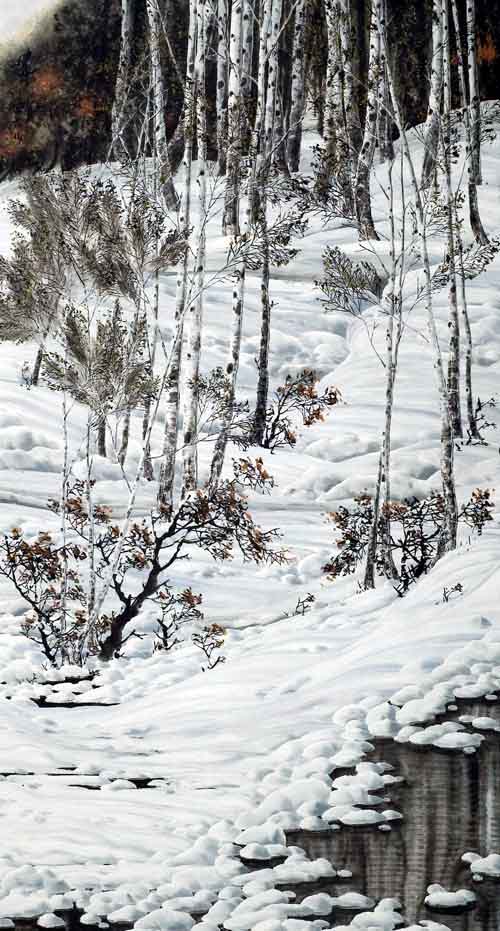 陈宇飞先生作品赏析-陈宇飞 雪默深秋 80X90