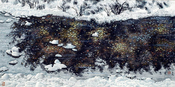 陈宇飞先生作品赏析-雪韵清辉 2008年 93x34