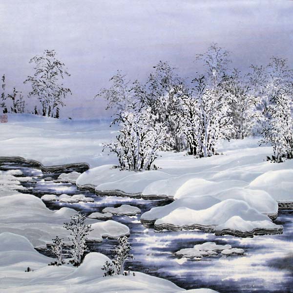 画家吴梦迪作品赏析- 冷逸 68x68 cm 2012年