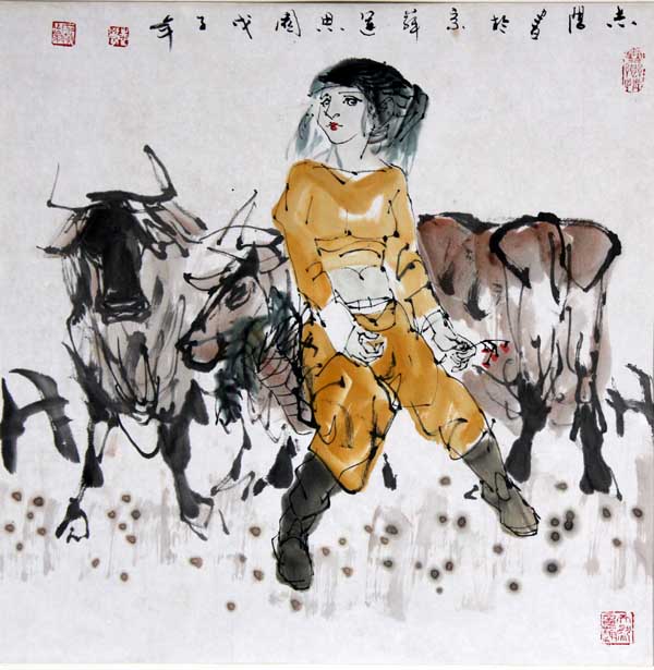 于志学先生作品赏析-牧牛