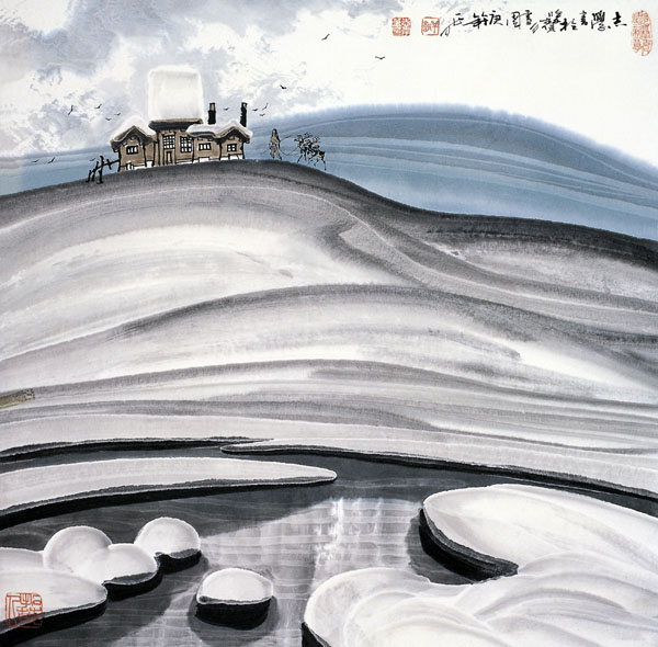 于志学先生作品赏析-晚归图 1990年 68x68