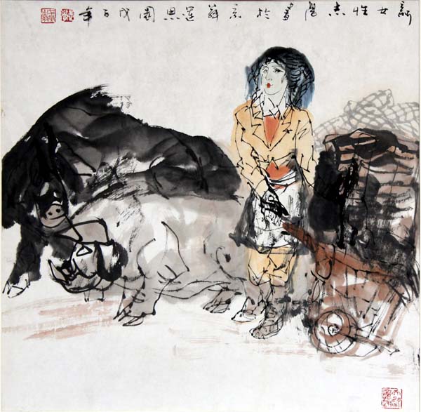 于志学先生作品赏析-膘满肉肥喜丰年