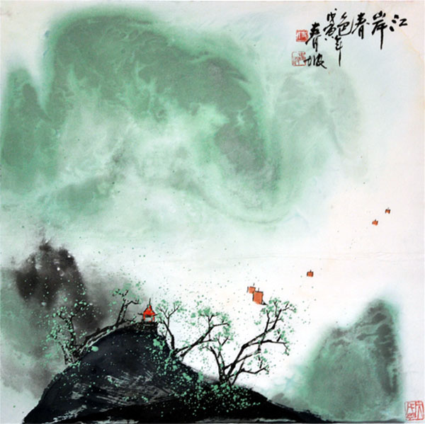 史春坡先生作品欣赏-江岸春色戊寅年68x68